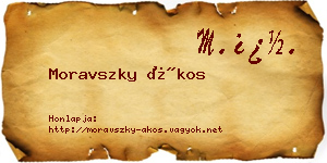 Moravszky Ákos névjegykártya